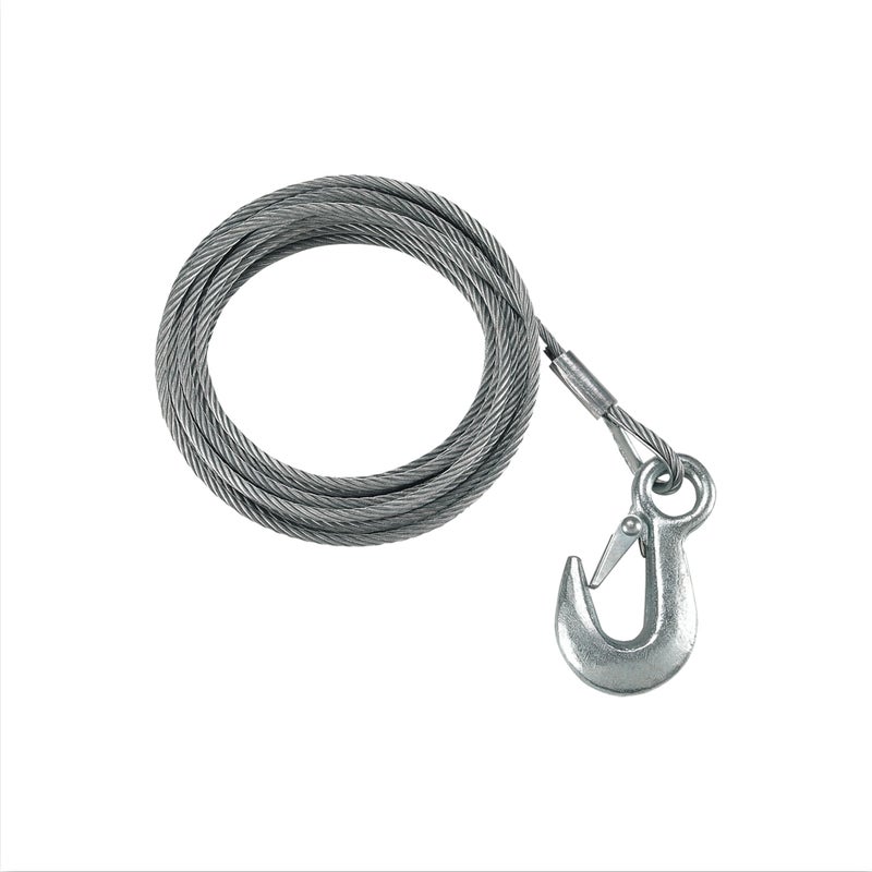 Fulton Woodworking Tools Fulton WC325 0100 Galvanized Steel Boat Winch Cable with Hook, 3/16 Inch x 25 Foot, 4,200 lbs. Breaking Strength - Image 1